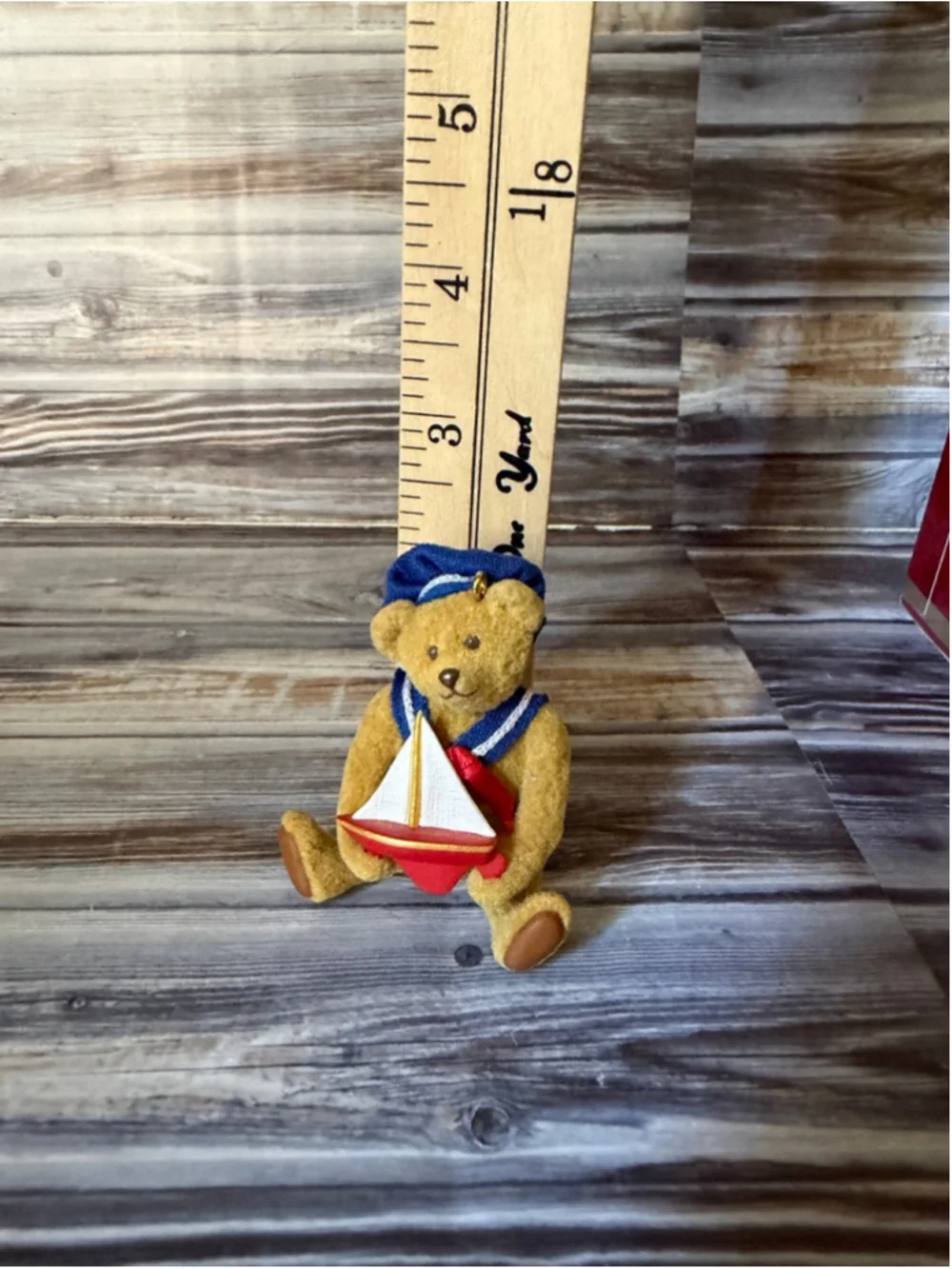 Hallmark Keepsake Sailor Bear With Toy Sailboat Christmas Ornament vintage 1997
